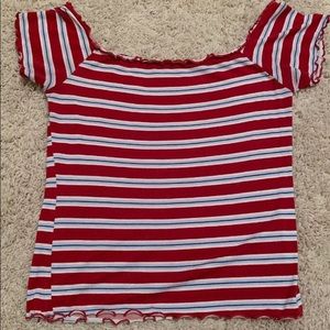 Off-the-Shoulder Striped Top